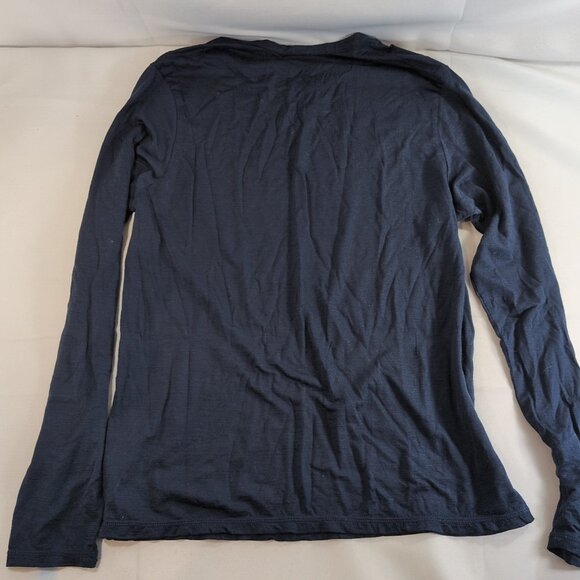 True North Wool Rich Blend 87% Merino Long Sleeve Shirt Navy Blue Men S Small - Picture 5 of 11